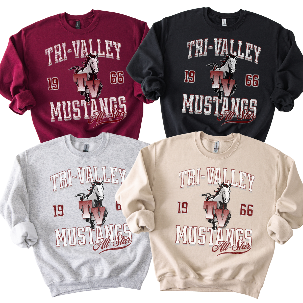 Mustangs Vintage All Star Crew Neck