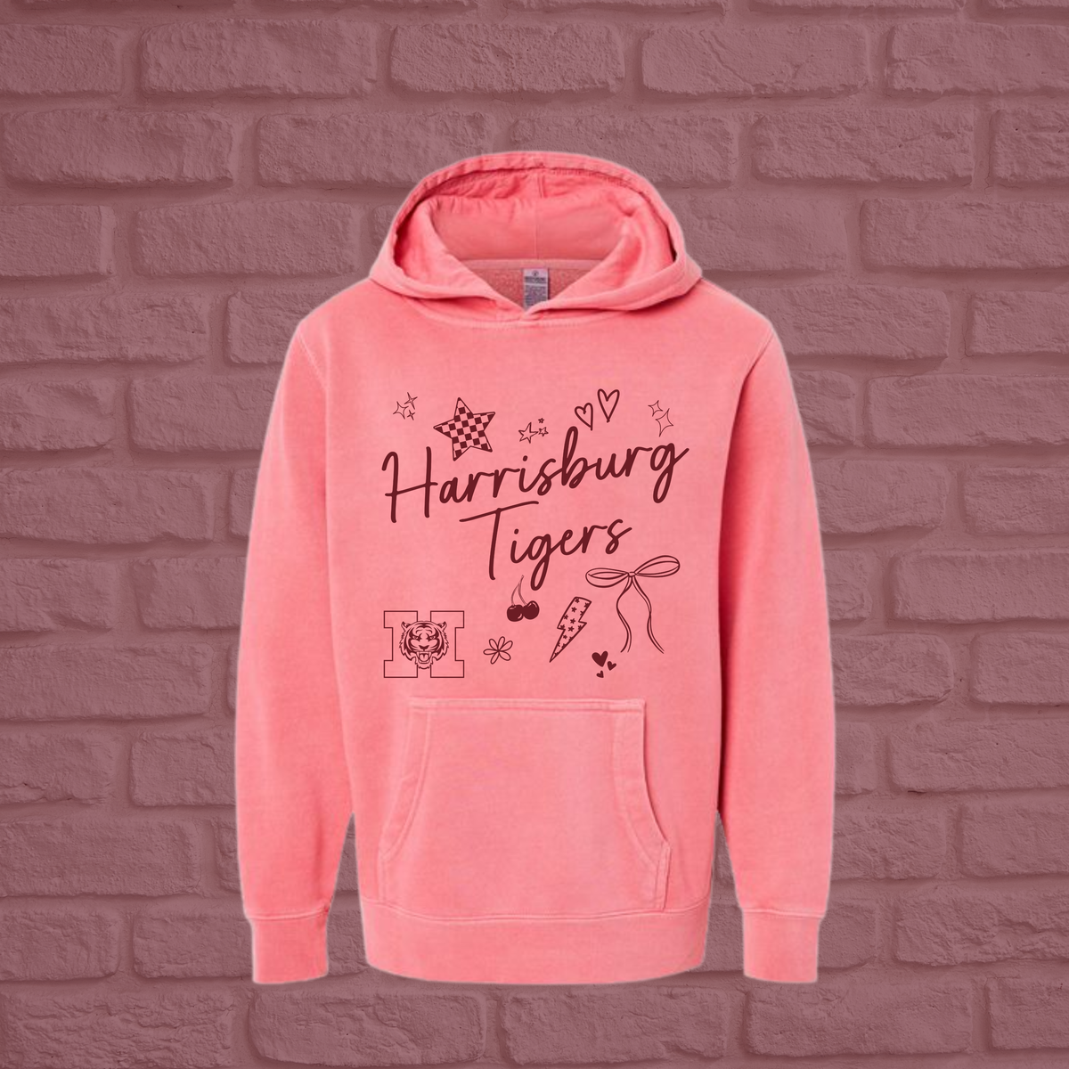 Preppy Tigers Pigment Dyed Youth Hoodie