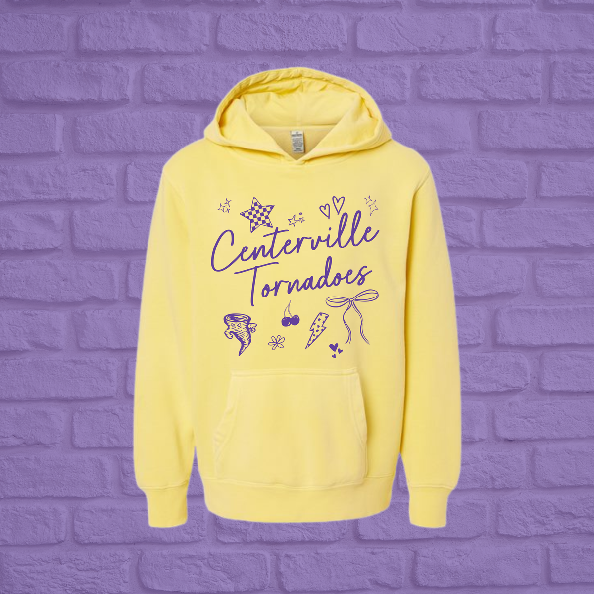 Tornadoes Preppy Pigment Dyed Youth Hoodie