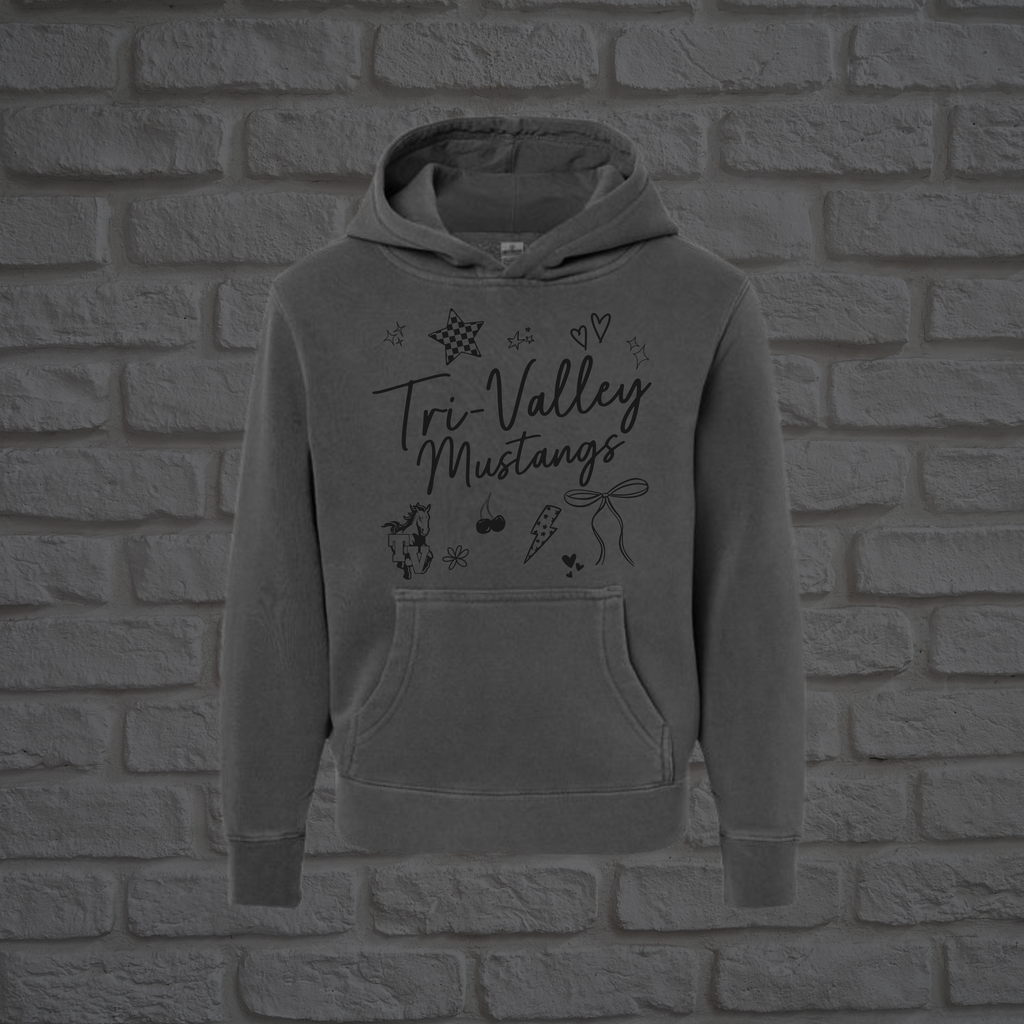 Mustangs Preppy Pigment Dyed Youth Hoodie