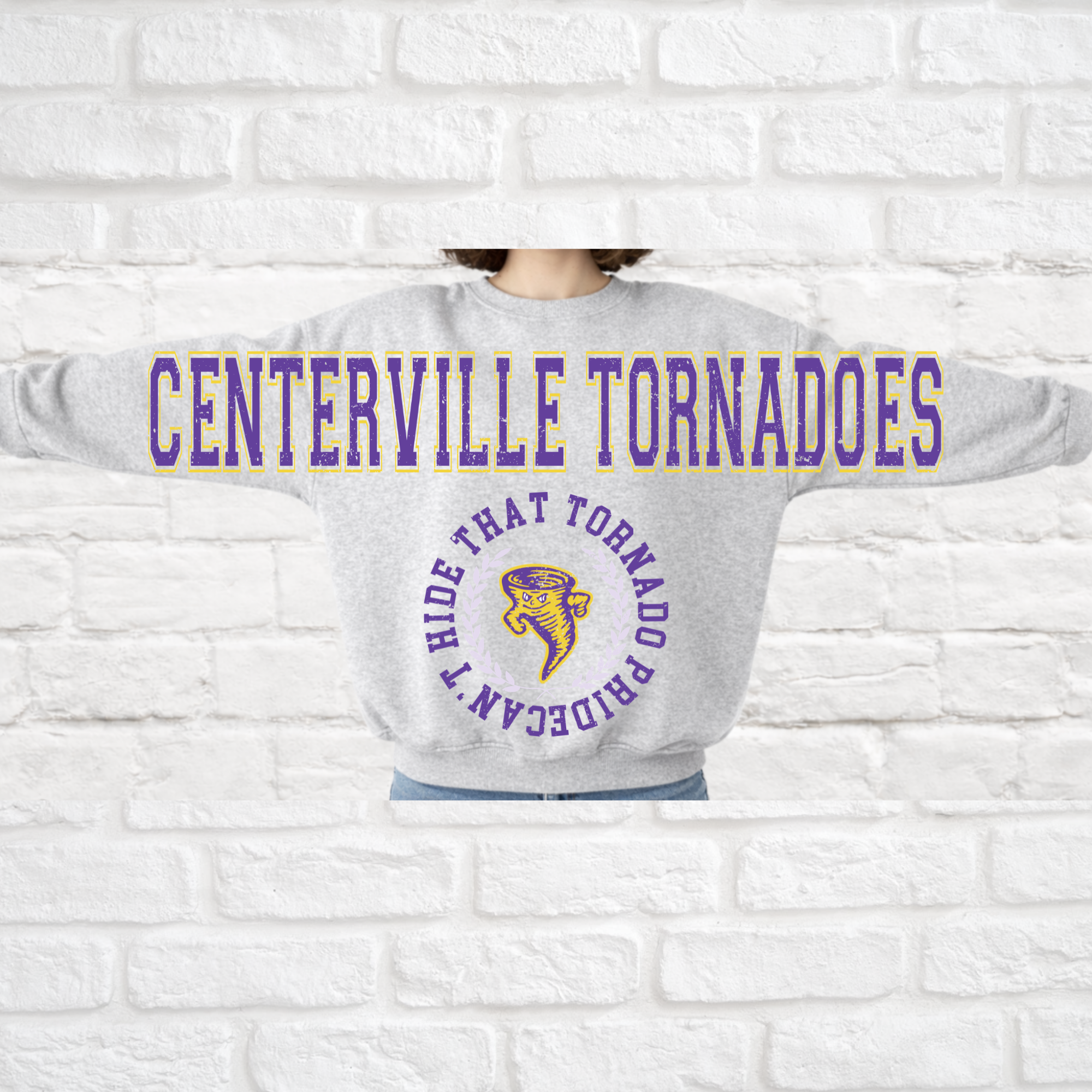 XXL Tornadoes Varsity Crew Neck | Big Front OR Back | Youth & Adult