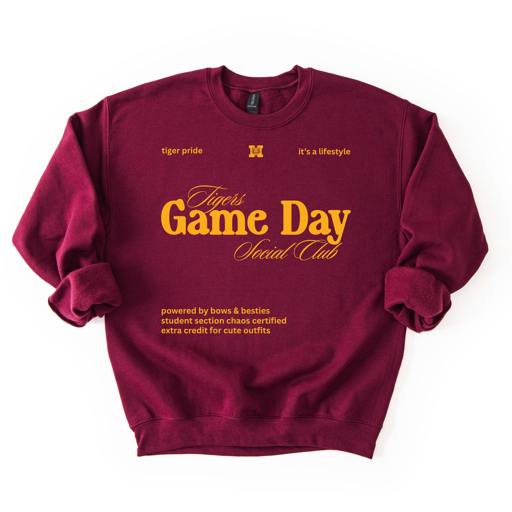 Tigers Game Day Social Club Crew Neck