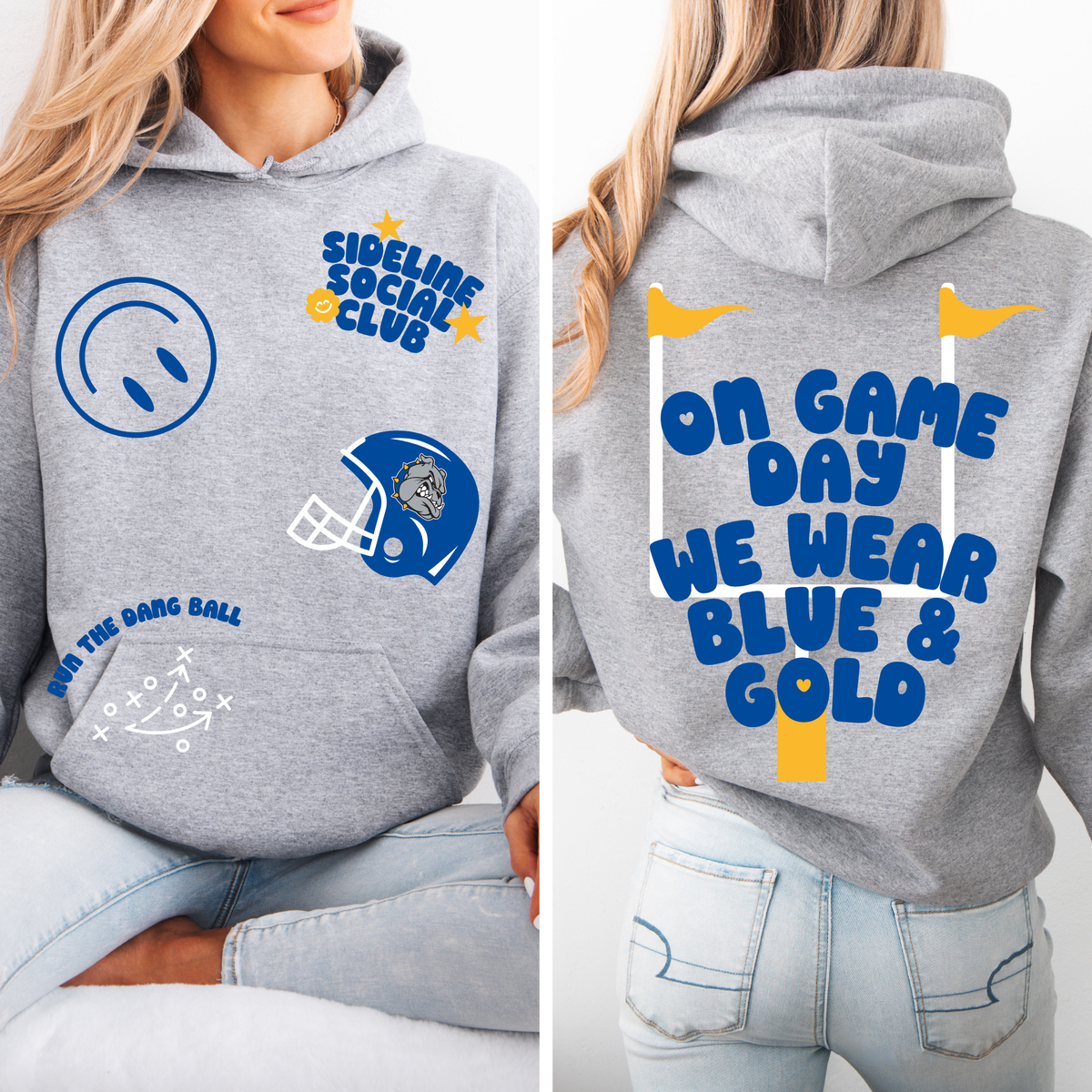 Sideline Social Sticker Hoodie | Bulldogs