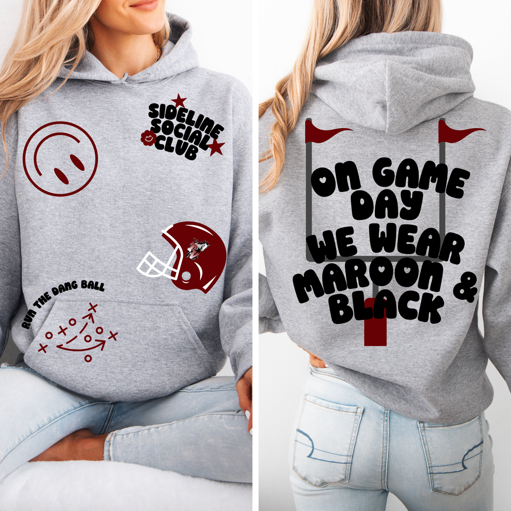 Sideline Social Sticker Hoodie | Mustangs