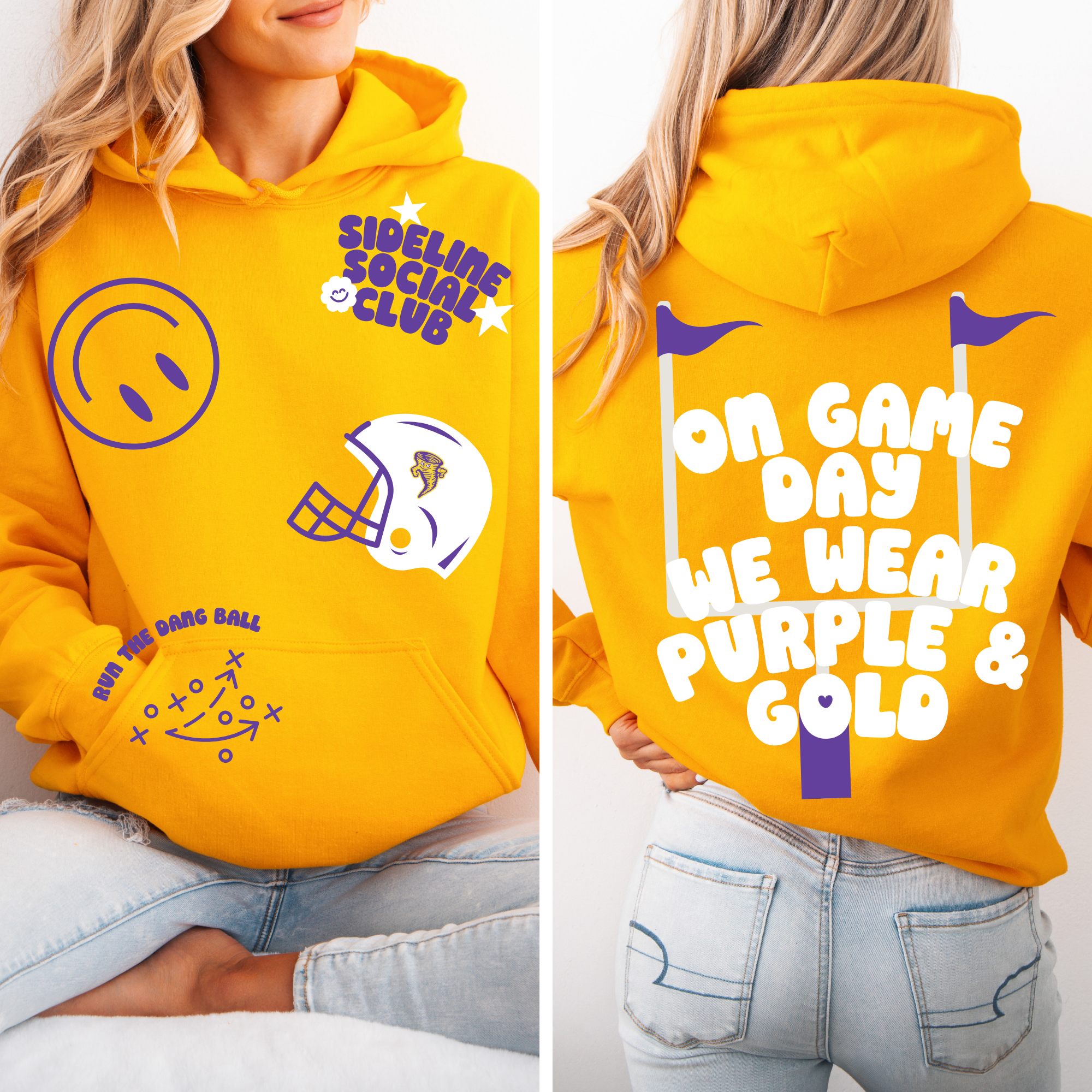 Sideline Social Sticker Hoodie | Tornadoes