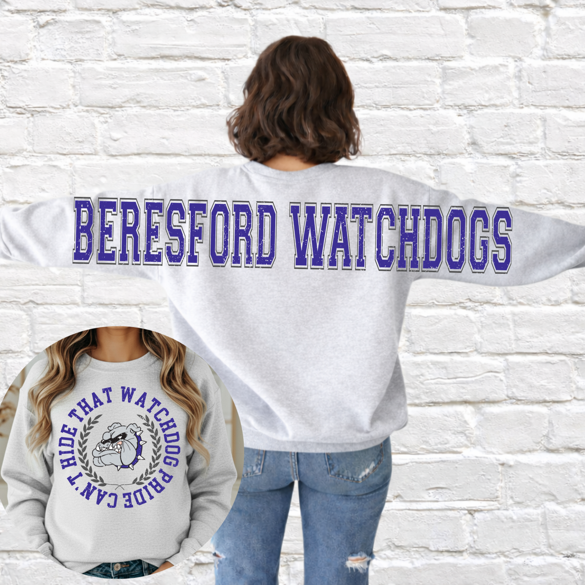 XXL Watchdogs Varsity Crew Neck | Big Front OR Back | Youth & Adult